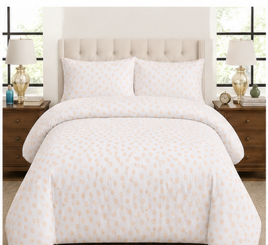 Cream Polka Dots Cotton Set
