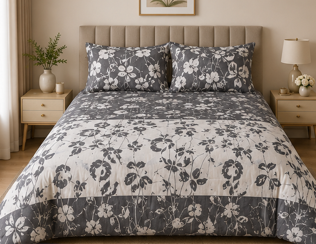 Monochrome Bloom Cotton Set