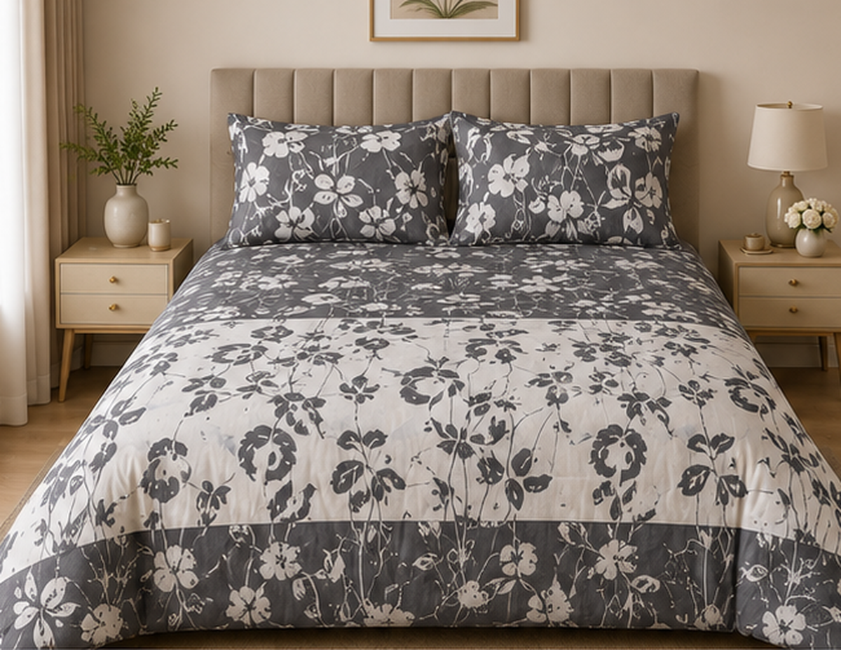 Monochrome Bloom Cotton Set