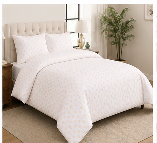 Cream Polka Dots Cotton Set