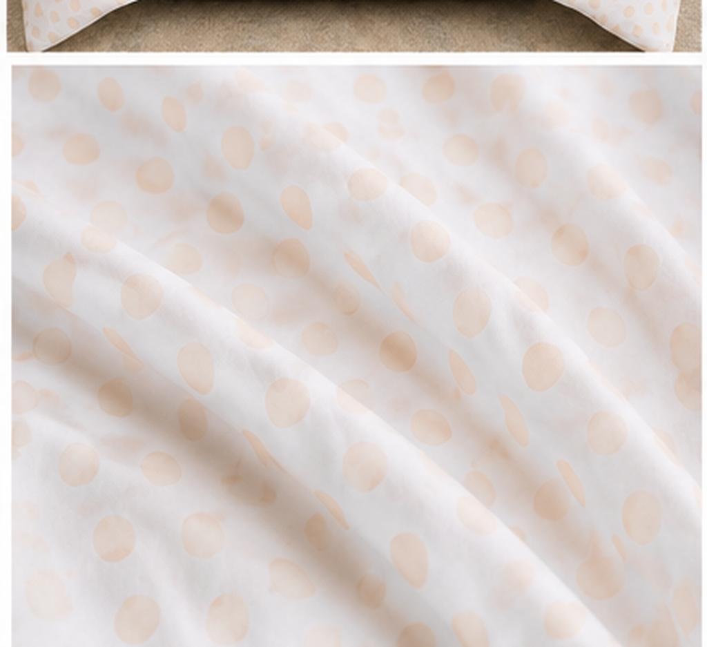 Cream Polka Dots Cotton Set