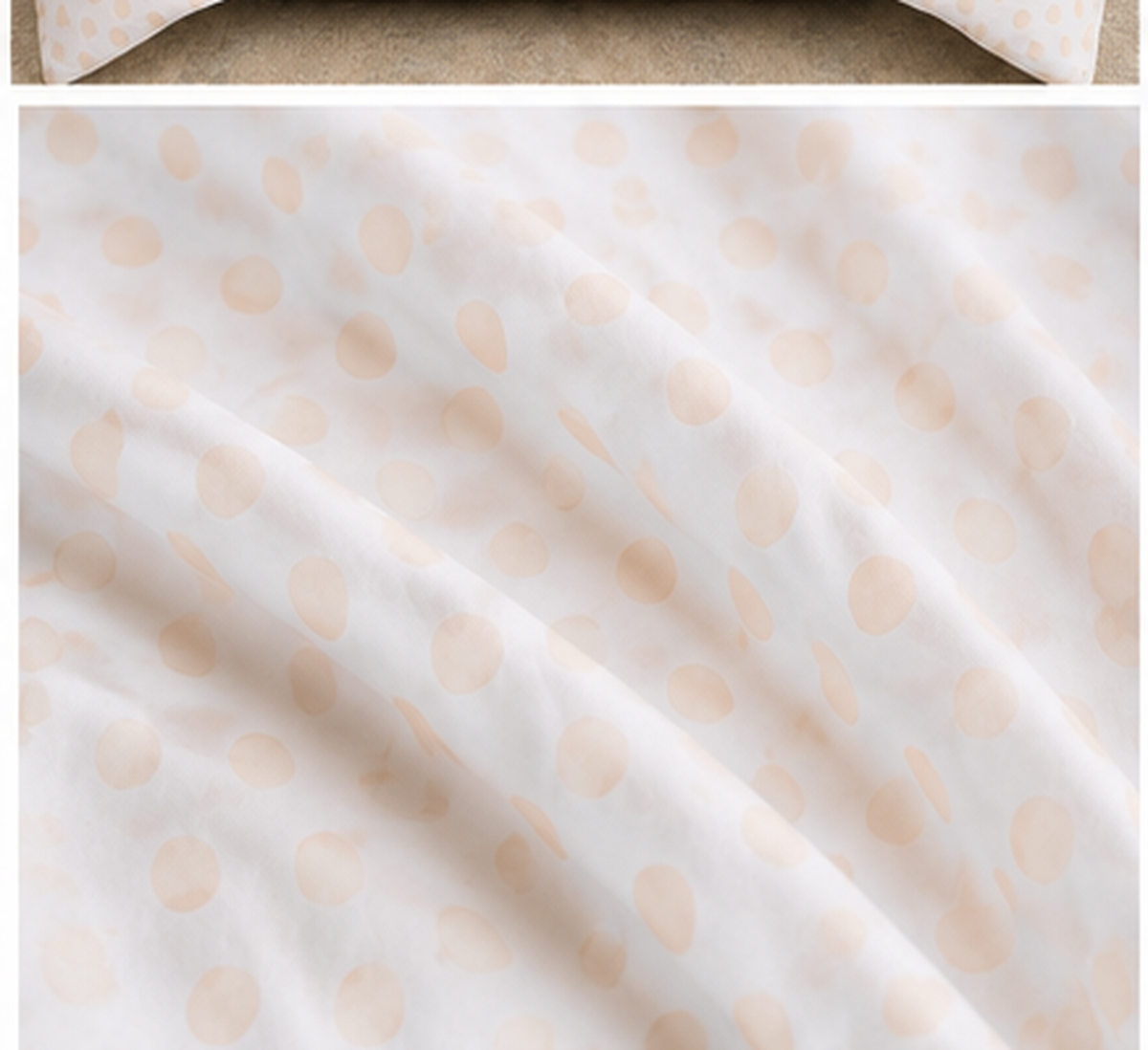 Cream Polka Dots Cotton Set