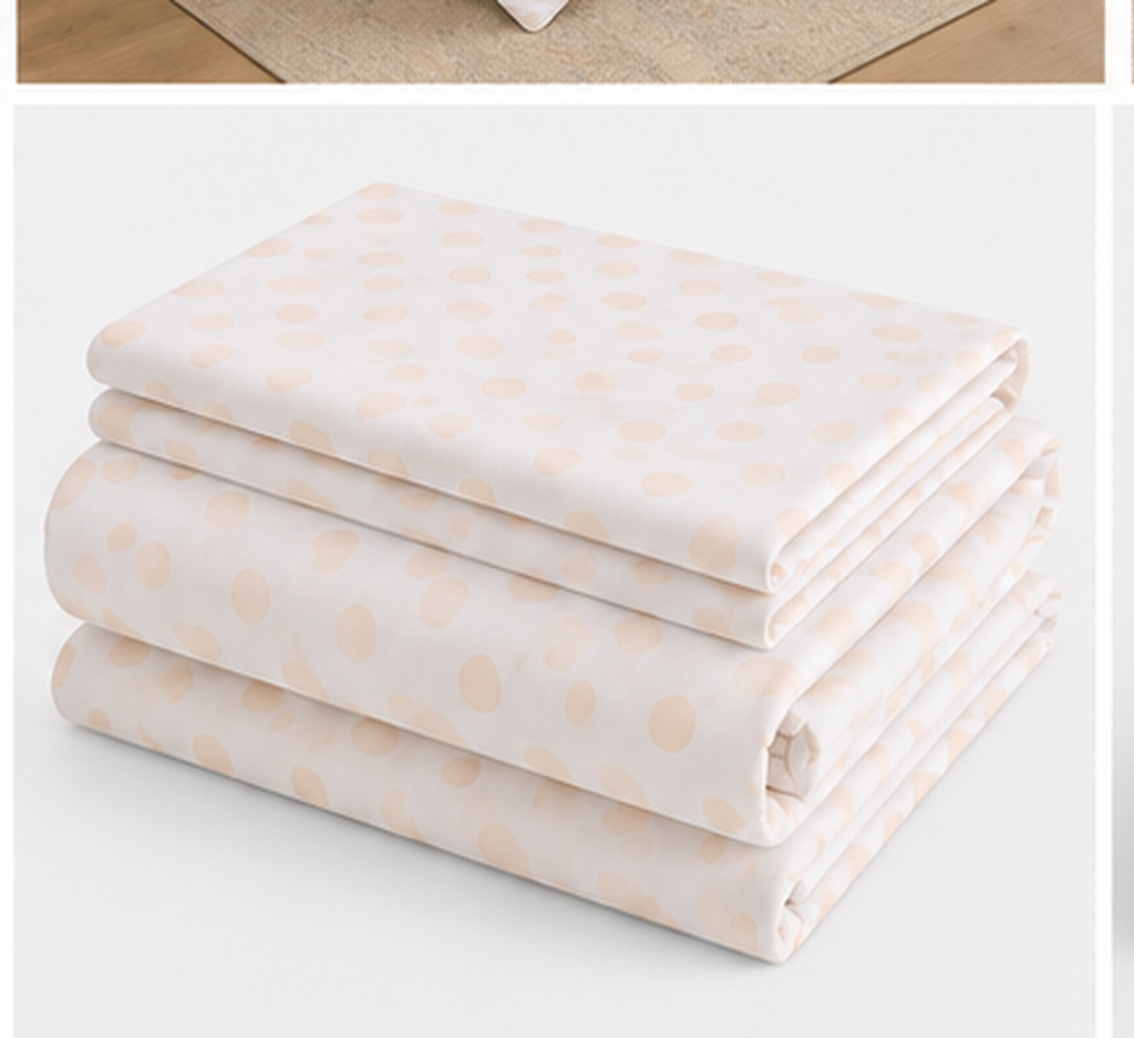 Cream Polka Dots Cotton Set