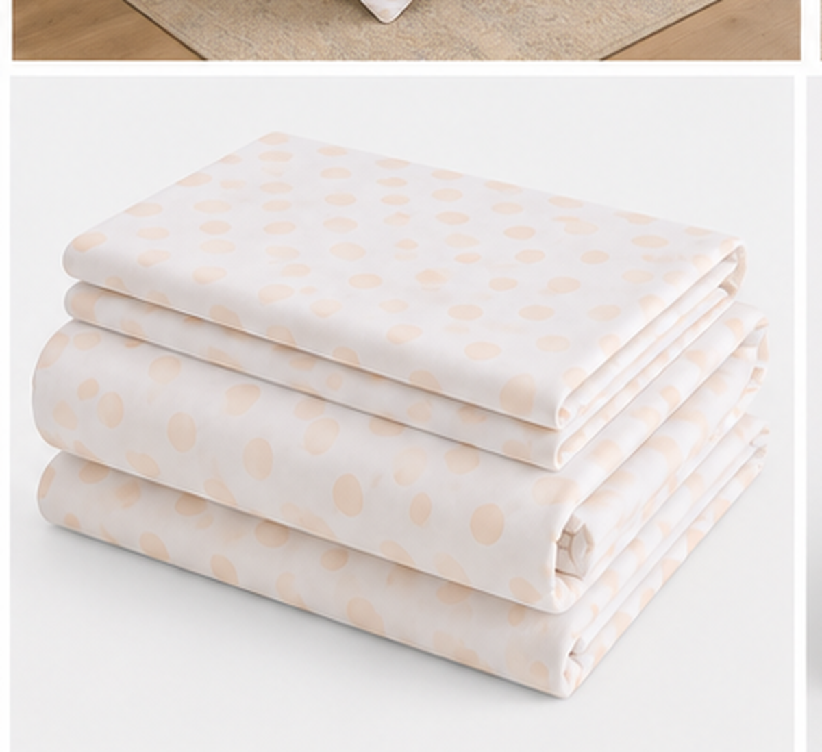 Cream Polka Dots Cotton Set