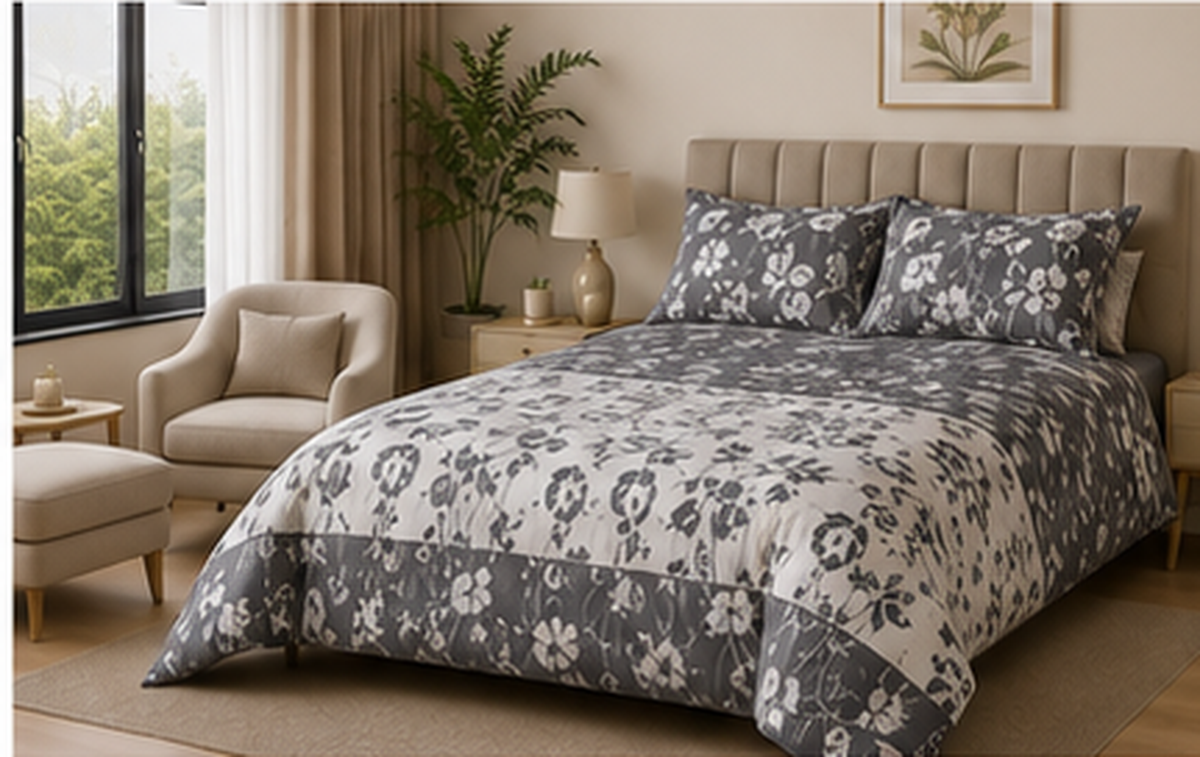 Monochrome Bloom Cotton Set