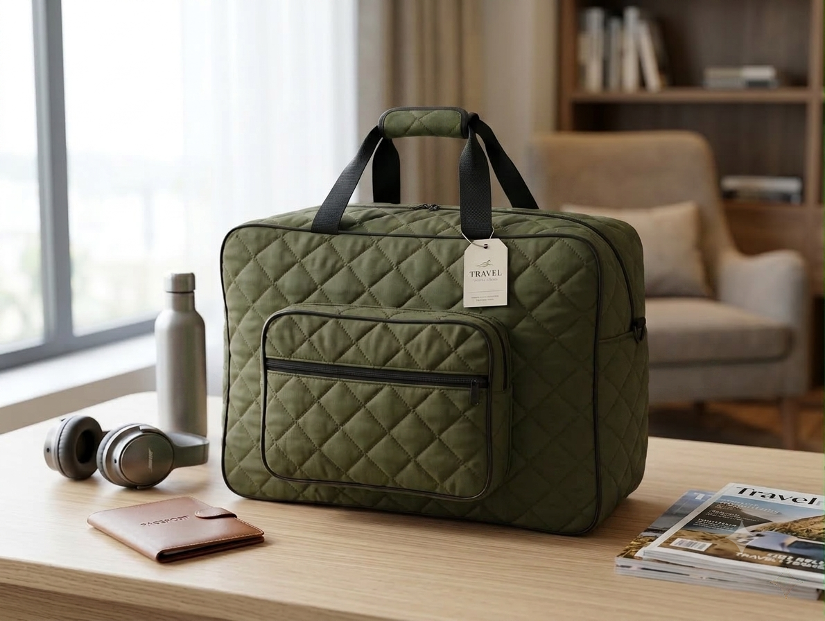 Ashiana Signature Quilt Bag(Olive Green)