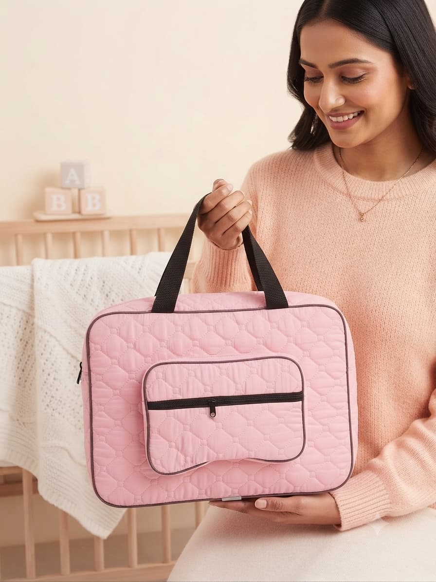 Ashiana Signature Quilt Bag(Pinkish)
