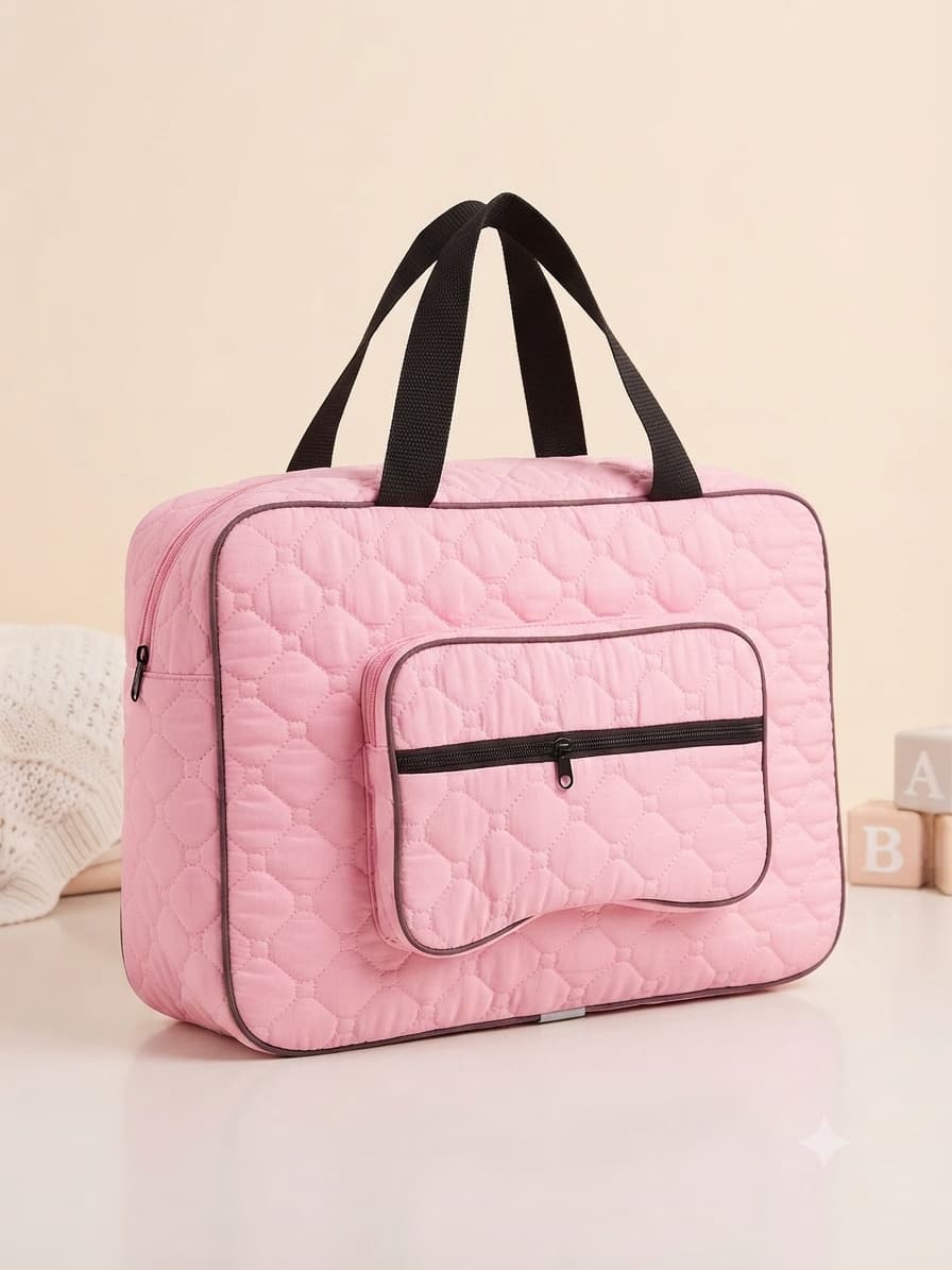 Ashiana Signature Quilt Bag(Pinkish)