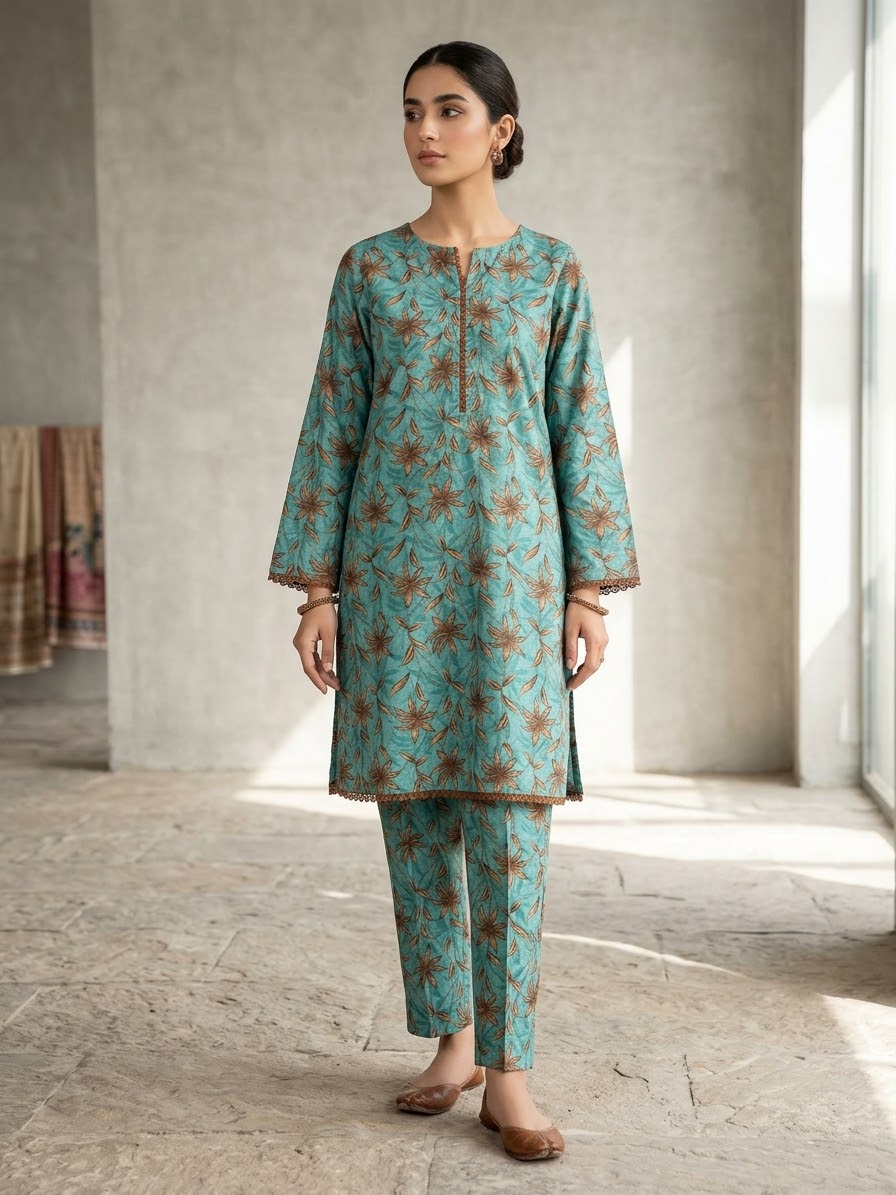 TEAL MUSE 2PC(KHADAR)