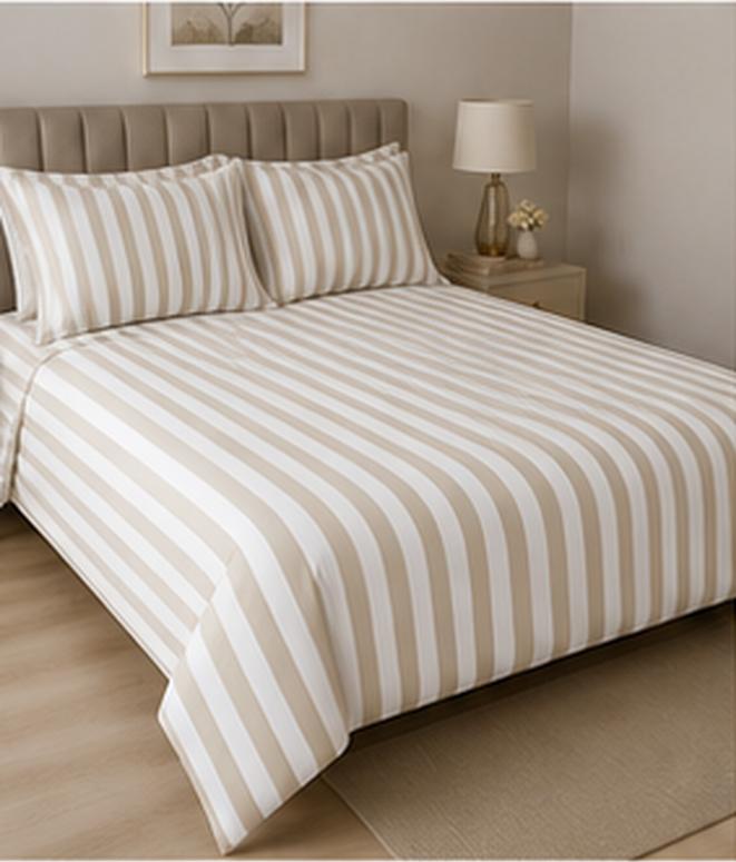 Cappuccino Strip Bed Set