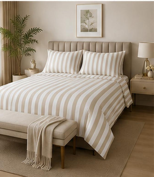 Cappuccino Strip Bed Set