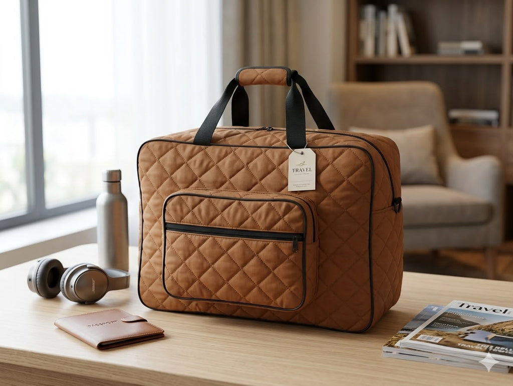 Ashiana Signature Quilt Bag(Brown)