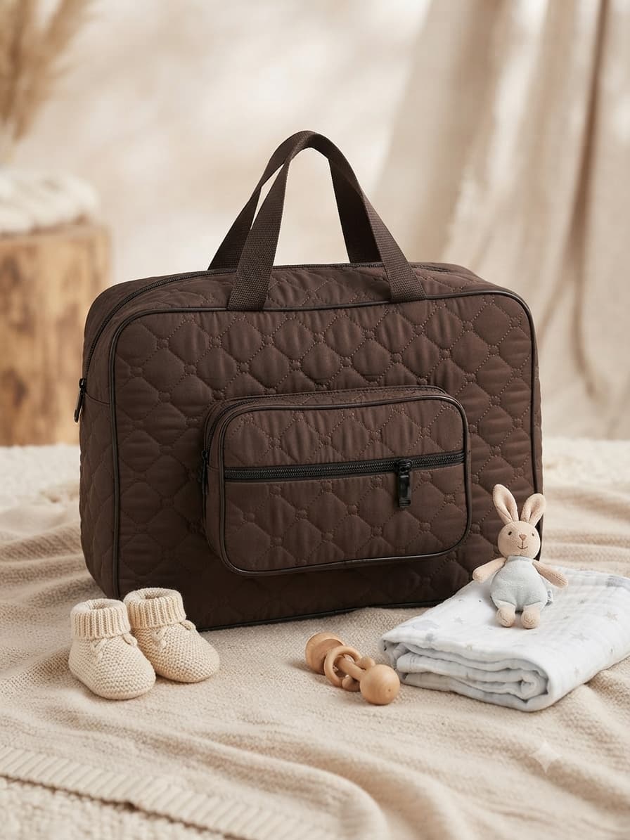 Ashiana Signature Quilt Bag(BROWNIE)