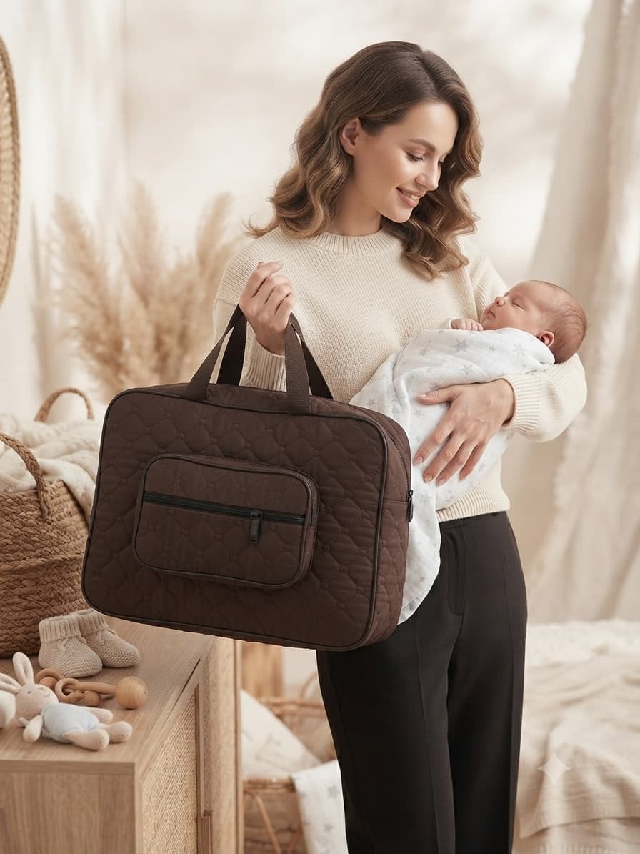 Ashiana Signature Quilt Bag(BROWNIE)